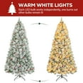 thumbnail image 7 of VIVATREES 7.5ft Pre-lit Flocked Artificial Christmas Tree 1446 Hinged Branch Tips Spruce w/ Red Berries 450 Warm White LED Lights Easy Assembly Foldable Metal Base Holiday Decoration, 7 of 7