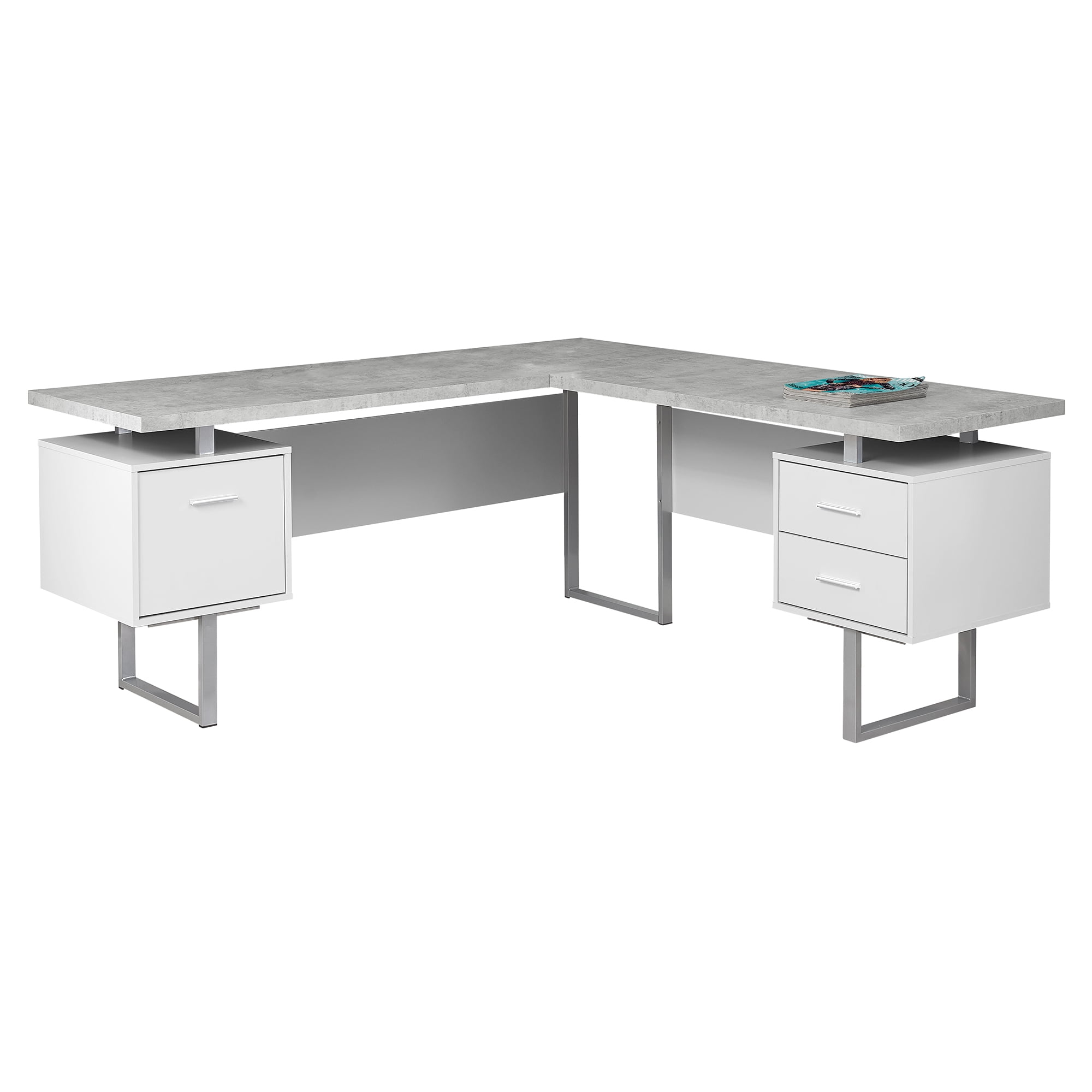 Monarch Specialties Computer Desk, Home Office, Corner, 70"L, L Shape, Work, Laptop, Grey Laminate