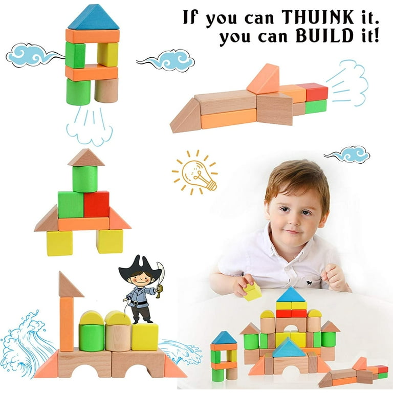 Preschool wooden best sale building blocks