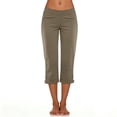 thumbnail image 5 of Tqcoqu Capris for Women with Pockets,Golf Pants 7/8 High Waisted Stretch Pull On Ankle Business Casual Travel Athletic Work,Khaki Women's S-XXXL, 5 of 10