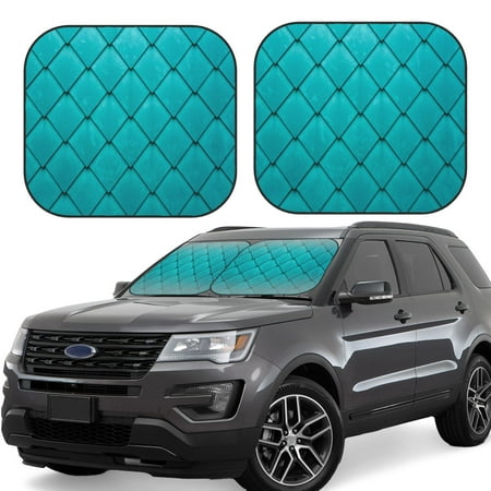 Cauagu Diamond Shaped Cauagu {designName} Print Foldable Car Windshield Sun Shade | Front Windshield Shade for Sun | Fits Small Sedans Mini SUVs Hatchbacks-Large