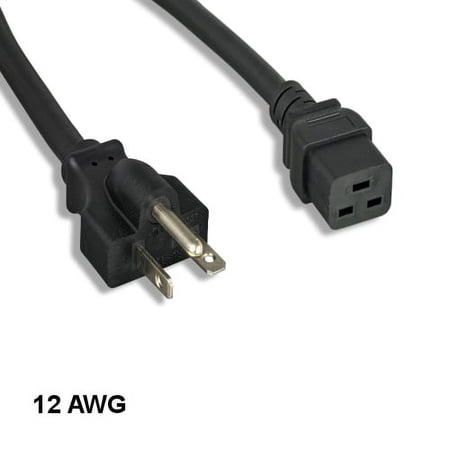 Kentek 15 Feet Ft NEMA6-20P to C19 Power Cord 12AWG 20A/250V SJT Server/Network/PDU/UPS