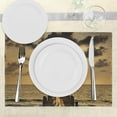 thumbnail image 3 of Ambesonne Nautical Place Mats Set of 4, Old Wood Deck Sunset, Standard Size, Yellow Grey, 3 of 6