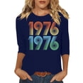 thumbnail image 3 of Lumosvexa Women Graphic Short Shirt Sleeved Tops Womens Casual T-Shirt Crew Neck T-Shirt Blue Size 2XL, 3 of 5