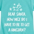 thumbnail image 3 of Instant Message - Dear Santa Unicorn - Toddler & Youth Girls Short Sleeve Graphic T-Shirt, 3 of 6