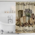 thumbnail image 2 of Vintage Farmhouse Shower Curtain Set - 72" x 78" Washable Bathtub Curtain with 12 Hooks, Retro Country Boots Flowers Leaf Book Waterproof Fabric Stall Shower Curtains for Bathroom/Bathtub Décor, 2 of 6