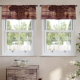 thumbnail image 2 of LALILO Kitchen Curtain Valance Map Africa Wood Wooden Africa Rod Pocket Window Curtain 52"x 18" Set of 2, 2 of 7