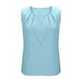 thumbnail image 4 of yillto Women's Sleeveless Top Crewneck Pleated Tank Blouse Fashion Work Shirt Loose Summer Outfits, 4 of 6