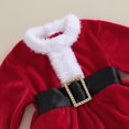 thumbnail image 4 of Baby Girls Long Sleeve Rompers Christmas Plush Trim Belt Bodysuit Hat, 4 of 6