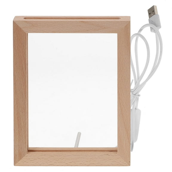 GAXIRE Desktop Photo Frame with LED Light Wood Picture Frame for Warm Atmosphere