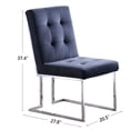 thumbnail image 5 of 2 Modern Velvet Dining Chair - , Silver Stainless Base, Instant (2) And Ready, 5 of 6