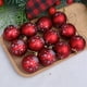 thumbnail image 5 of Pack de 12 bolas de adornos para árbol de Navidad | Decoración navideña de plástico multicolor • Colgante colgante de 1,6" • Esferas clásicas resistentes a rotura rojas y blancas para decoración, 5 of 6