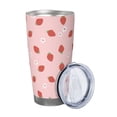 thumbnail image 2 of KLL Hand Drawn Strawberry Print 40oz Stainless Steel Insulated Car Cup with Spillproof Lid - Keep Your Drink Hot or Cold on the Go-Straw Three-piece Set, 2 of 8