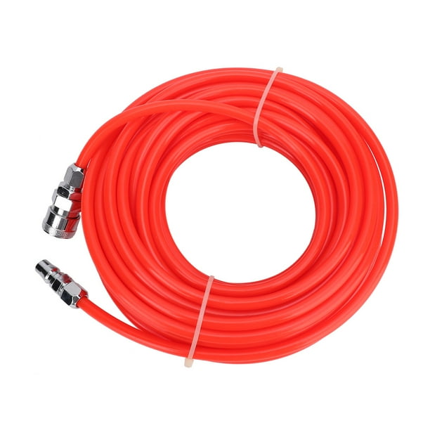 Manguera para compresor de aire de 5 mm y 8 mm, 15 m Roja, material Eva de Primera, Conector Rápido Macho/Hurbra, Adecuada para Herramientas Neumilaras, Carpintería,