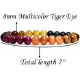thumbnail image 2 of Natural AA Grade Multicolor Tiger Eye Gemstone 8mm Round Beads Stretch Bracelet 7" Unisex, 2 of 5