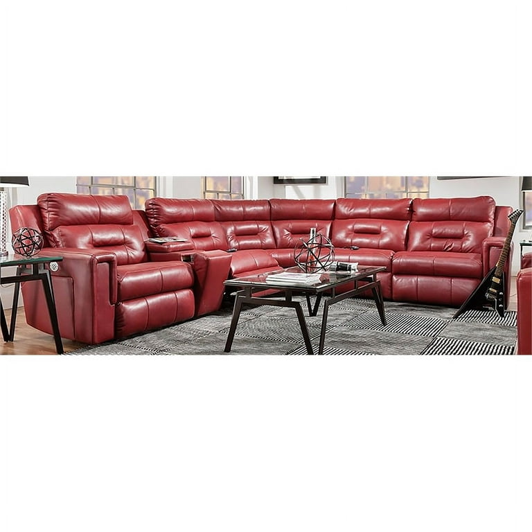 Red reclining sectional new arrivals