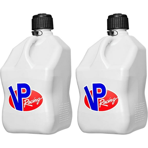 VP Racing 3522-CA, 5.5 Gallon Motorsport Racing Jug with Contoured Handle, Multipurpose Cap and Rubber Gaskets, White (2 Pack)