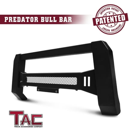 Truck Front Bumper - TAC Predator Mesh Version Modular Bull Bar for 2007-2019 Toyota Tundra Pickup Truck Front Brush Bumper Grille Guard Fine Textured Black Suitable for LED Off-Road Lights