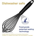 thumbnail image 2 of OYV Dishwasher Safe Silicone Whisk, Sealed Waterproof Design Set of 3, Professional Kitchen Whisks for Cooking Non-Scratch, Silicone & Stainless Steel Whisk, Heat Resistant Balloon Egg Beater, Black, 2 of 8