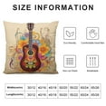 thumbnail image 5 of Nawypu  Guitar Decorative Throw Pillow Musical Theme Guitar with Flower Pillow Cases  Outdoor Indoor Square Cushion Covers for Home Sofa Couch Colorful Pillowcase, 5 of 5