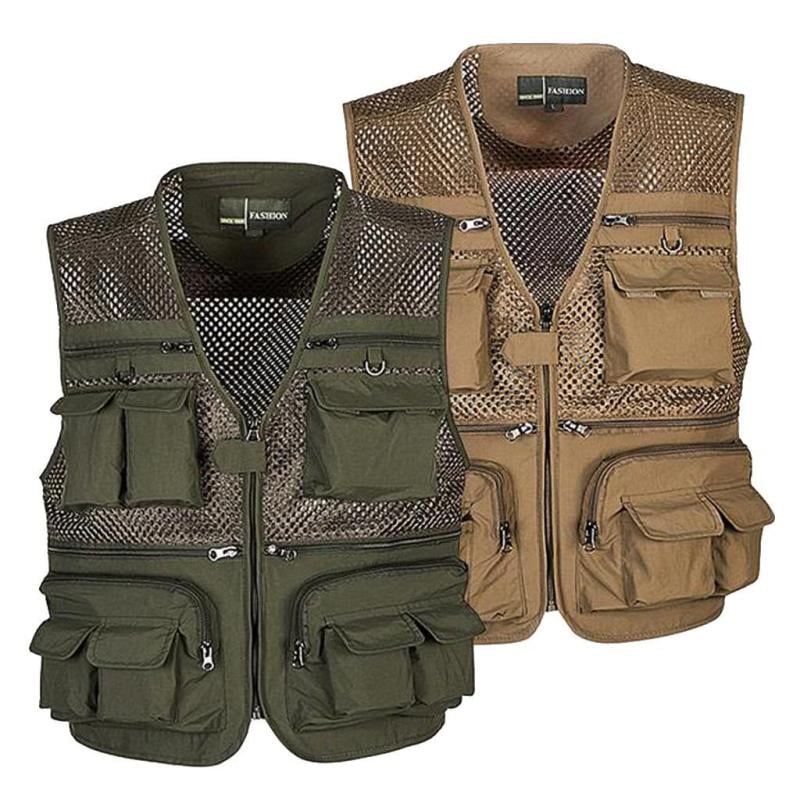 Men Utility Multi Pocket Fly Fishing Vest Waistcoat Shooting Hunting XL-XXXL 