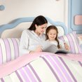 thumbnail image 4 of Erosebridal Minimalist Stripes Twin Comforter Sets,Modern Geometric Lines Bedding Set,Pink Reversible,2-Piece,1 Comforter and 1 Pillowcase, 4 of 7