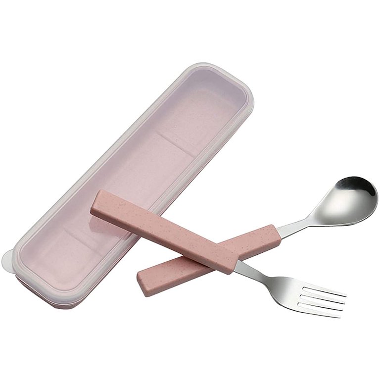 2-piece Kids Utensils Set With Case, Children Fork And Spoon Set