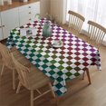 Multicolor Checkered Pattern Waterproof Tablecloth, Rectangular Fabric ...