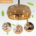 thumbnail image 3 of Cusp Barn 18 inch Ceiling Fan with Light Rattan Caged Ceiling Fan with Remote Control, Retro 6-Light Bladeless Fan for Bedroom Living Room, 3 of 12