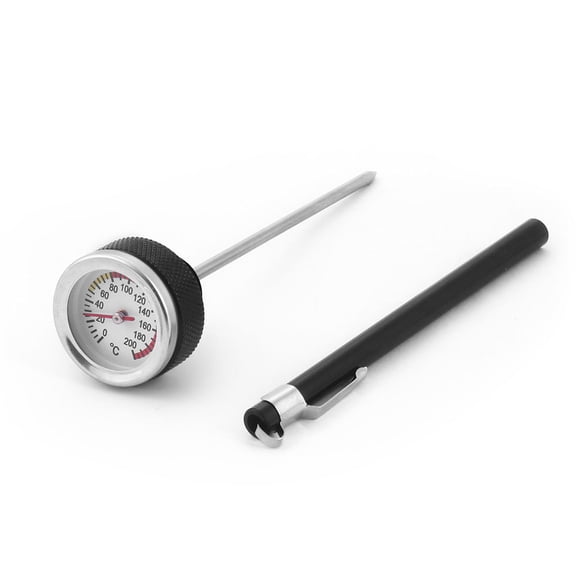 M20x2.5 Oil Temp Temperature Gauge Filler Cap w/Probe For Motorcycle 0-200 Black