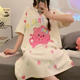 thumbnail image 1 of Vestido de dormir de algodón de verano para mujer, vestido de manga corta de largo medio, ropa de dormir de estilo veraniego, ropa para el hogar, nueva llegada 2024, 1 of 4