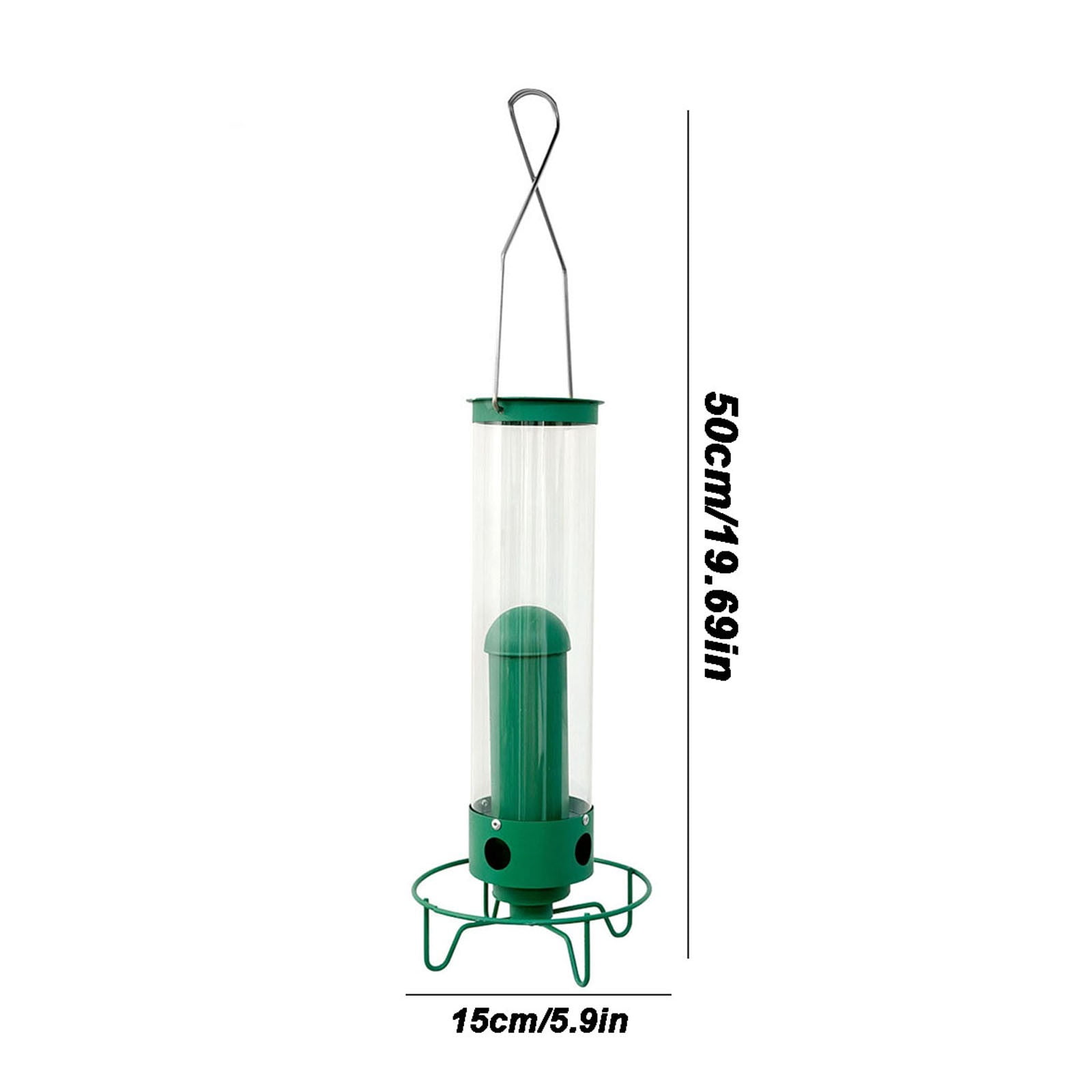 Squirrel Proof Bird Feeder for Outdoors –  Weight-Activated Rotating Perch,5lb Seed Capacity,Metal Base,UV-Stabilized Seed Tube,Hanging Green Yankee Flipper(C)