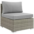 thumbnail image 4 of Modern Contemporary Urban Outdoor Patio Balcony Garden Furniture Lounge Sectional Sofa and Table Set, Sunbrella Rattan Wicker, Grey Gray, 4 of 5