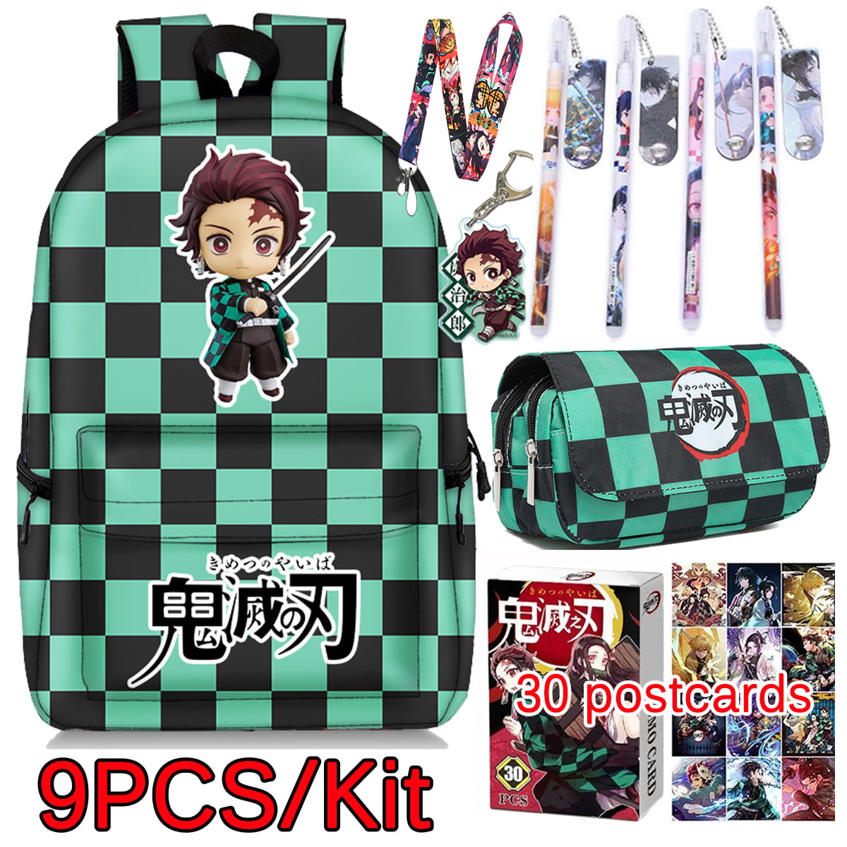 Anime Demon Slayer Backpack Schoolbag PU Shoulder Bag Knapsack Cosplay Gift 