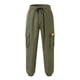 thumbnail image 2 of Pantalones cargo de largo completo y cintura media para hombre: estampado a cuadros lisos, cordón, bolsillos; pantalones deportivos informales para la playa, para todas las estaciones, poliéster; t, 2 of 7