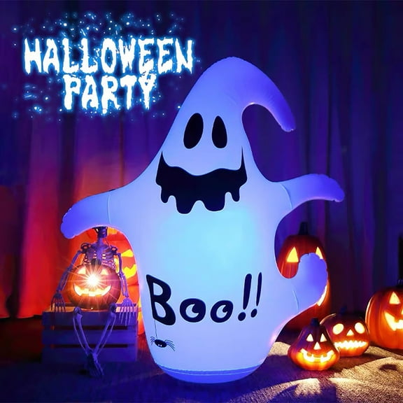 Adofi 4 FT Halloween Inflatable Ghost Outdoor Decoration, PVC Blow Up Yard Decoration Ghost for Garden Lawn Indoor Party Decor