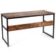 thumbnail image 4 of Costway Escritorio de Ordenador con Estructura de Metal, Mesa de Estudio con Estante de Almacenamiento y Patas Ajustables, Escritorio de Trabajo para Casa, Oficina, Marrón, 4 of 5