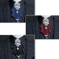 thumbnail image 5 of MENDENG Burgundy Handmade Crystal Pretied Bowtie Mens Adjustable Brooch Pin Necktie Wedding Gifts, 5 of 6