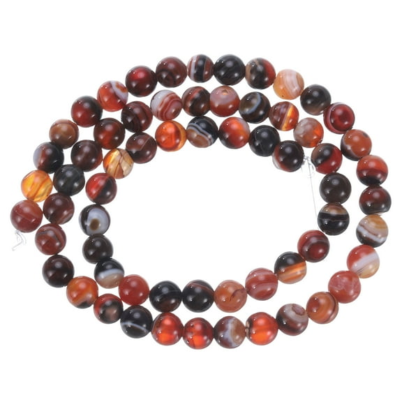 Brown Agate Beads 6mm Natural Gemstone Beads, Smooth Round Loose Beads for Jewelry Making(1 Strand - 62pcs)
