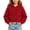 Red, variant on FRSASU Girl's Cropped Hoodie Long Sleeve Fuzzy Plush Pullover Casual Solid Color Short Hooded Sweatshirt Top White