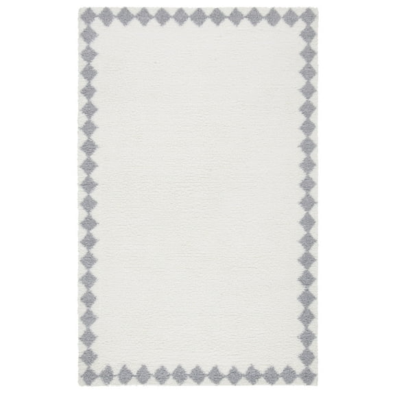 SAFAVIEH Vermont Xavior Solid Area Rug, Ivory/Grey, 5' x 8'