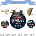 thumbnail image 2 of Eveokoki Happy Father Day Wooden Front Door Sign Rustic Round Wreath Wall Hanger Porch Decor Spring and Summer Farmhouse Decoration Housewarming Gift 11 Inches, 2 of 5