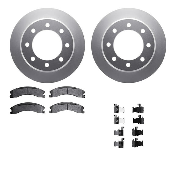 Dynamic Friction Company Rear Geospec Brake Rotors with 5000 Advanced Brake Pads includes Hardware 4512-48138