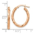 thumbnail image 2 of 14k Rose Gold Hinged hoop Textured Oval Hoop Earrings 23x19.25mm Wide 2.25mm Thick Hoop Earring for Women, 2 of 2