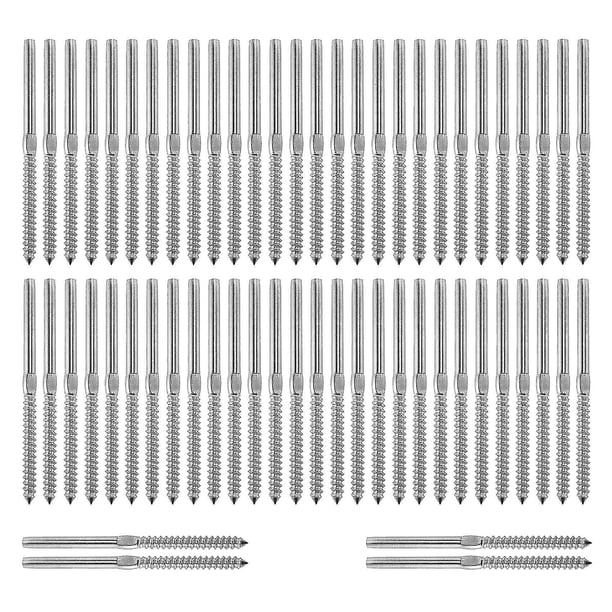 30 Ps Leftright Hand Thread Lag tornillos para 1/8 pulgadas Cable Railing St Deck Railing para P