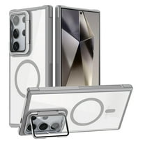 for Samsung Galaxy S25 Ultra Case Compatible with MagSafe, Phone Case with Built-in Camera Stash Stand Shockproof & Scratch-Resistant Back Cover Kickstand for Samsung Galaxy S25 Ultra, Gray