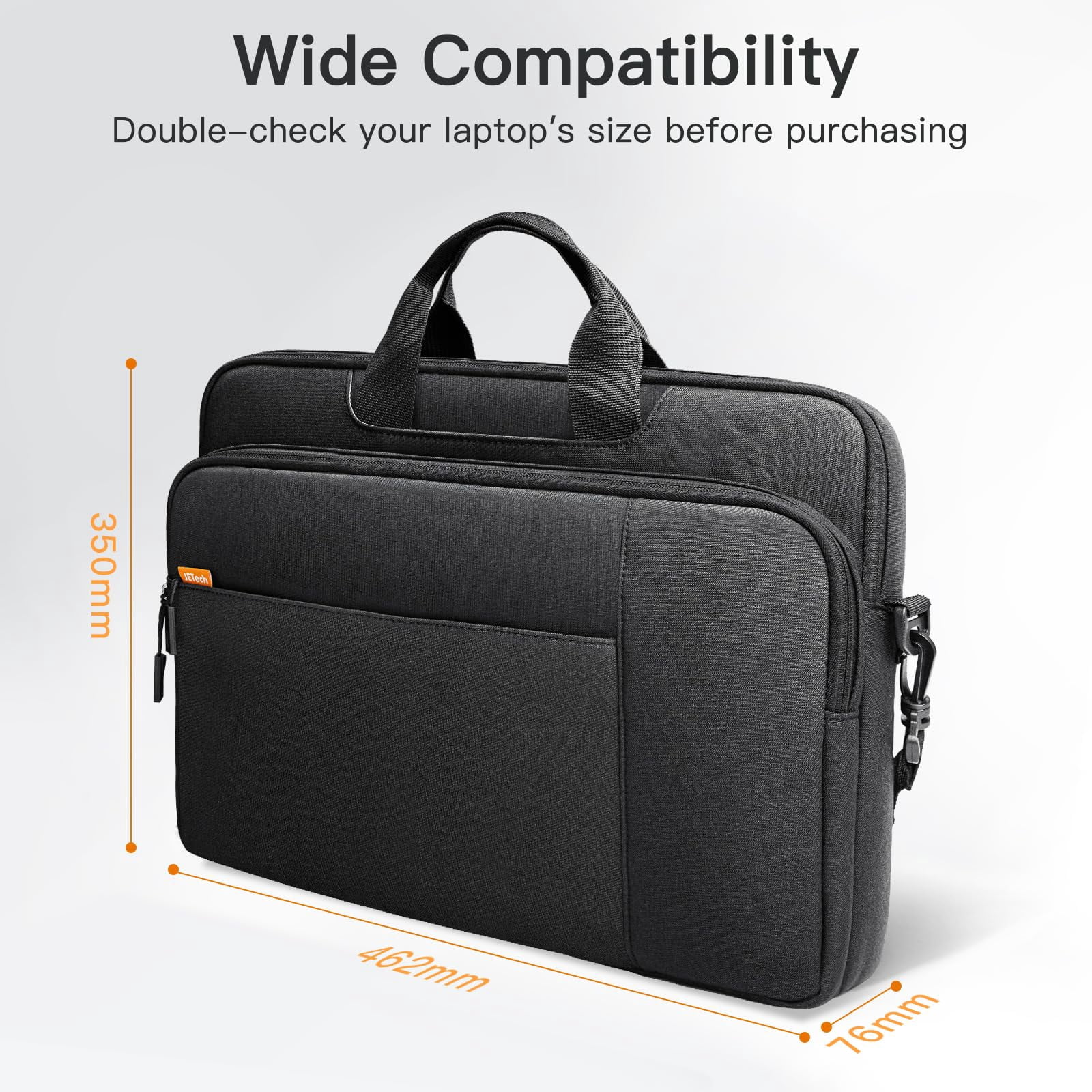 JETech 16 17 17.3 Inch Laptop Bag Case, Waterproof Slim Computer Sleeve Cover Compatible with MacBook Air/Pro 16, Predator Helios 16, ASUS ROG Strix G17, HP Envy 17.3 (Black)