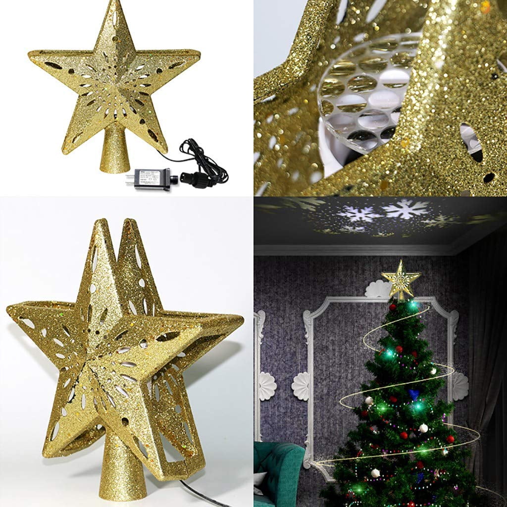 Home Furniture Diy Gold Glitter Christmas Tree Topper Led Star Decoration 30cm Warm White Light Kisetsu System Co Jp