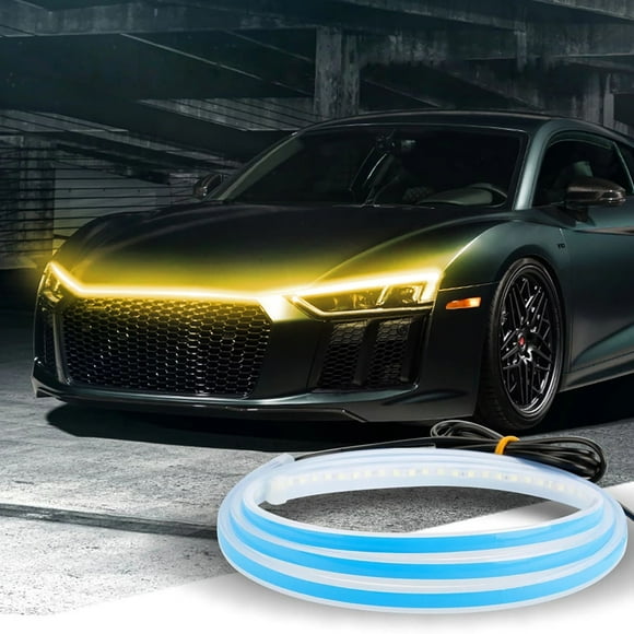 pstuiky Luces exteriores para coches tiras LED de 47 pulgadas para capó luces diurnas de neón para coche.