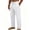 White, variant on Guluxicc Linen Pants for Men Elastic Waist Drawstring Solid Trousers with Pockets Trendy Summer Casual Beach Pants